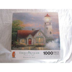 NEW‎ Thomas Kinkade 1000 piece jigsaw puzzle Beacon of Hope Lighthouse Seaside!